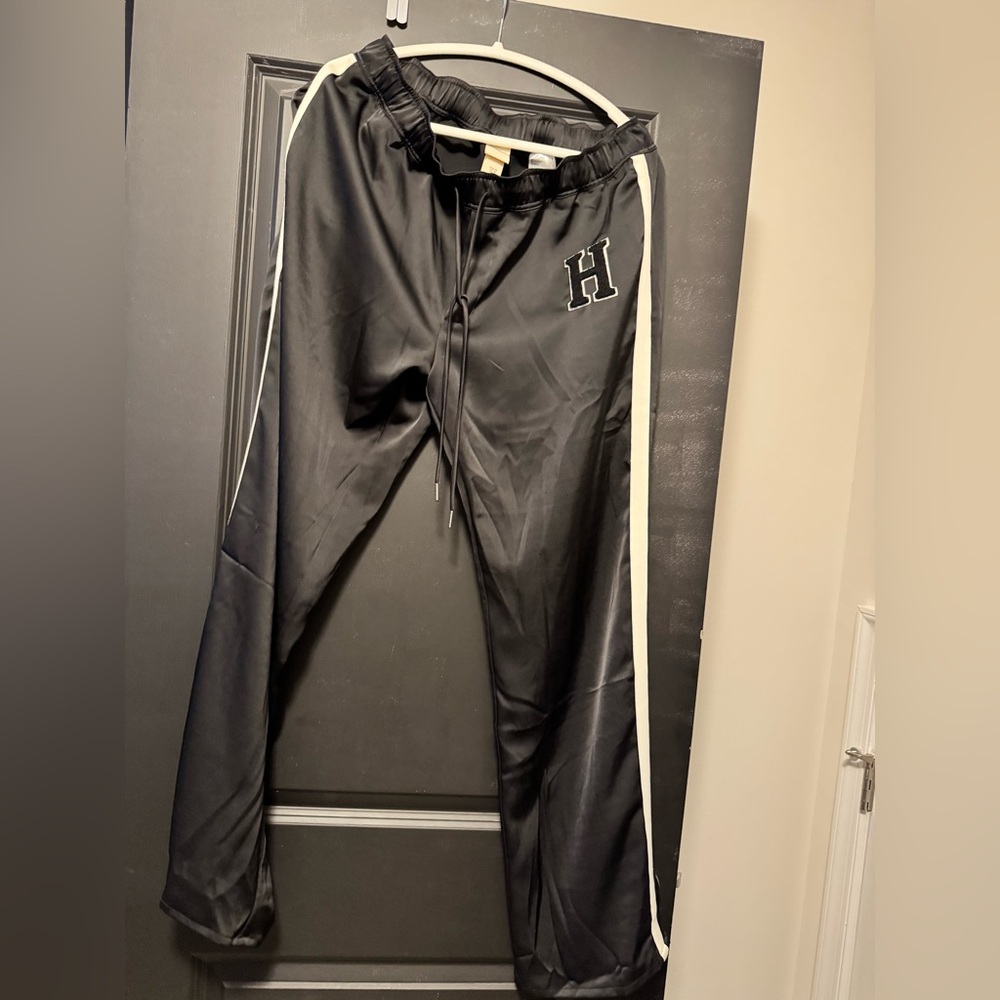 H&M drawstring wide leg track dress pants